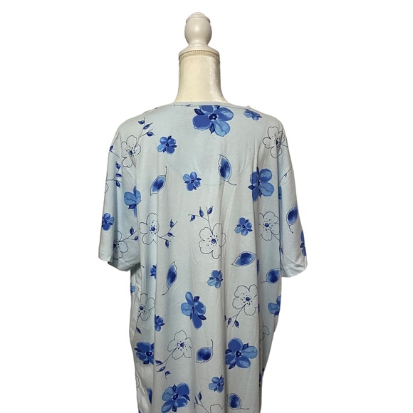 Vintage Night Gown Just my Size Long Night Gown Oversized Shirt Blue - Picture 8 of 15
